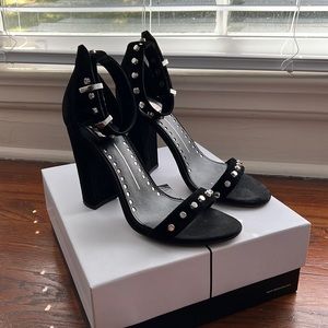 Dolce Vita Black Studded Suede Heels
